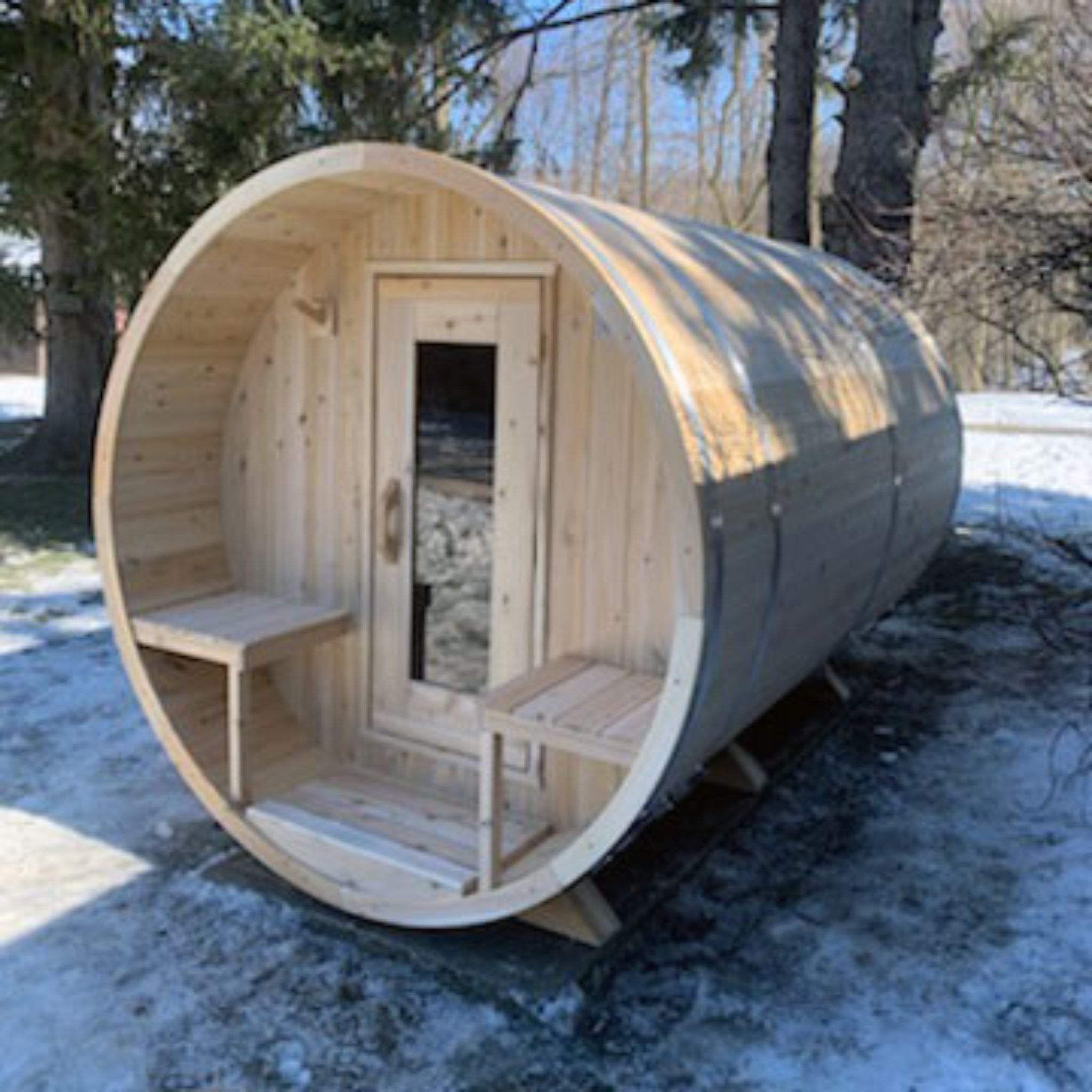  Outdoor Barrel Sauna CTC2245E offering a Relaxing and Invigorating Experience for 4 People