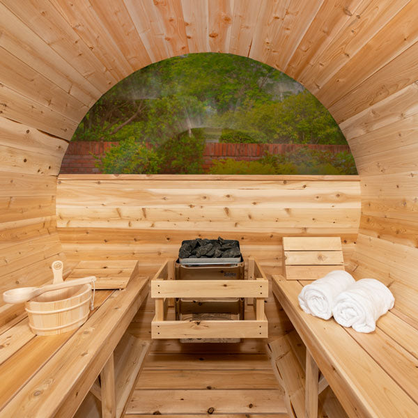  Barrel sauna designed for 3-4 people with beautiful glass door