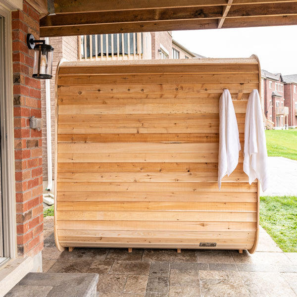 Compact and Stylish Cube Sauna for Outdoor Relaxation