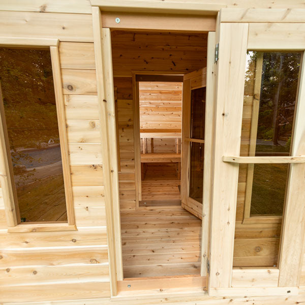 Georgian 6 Person Outdoor Cabin Sauna with Changeroom | CTC88CE, perfect for relaxing and unwinding in your backyard oasis