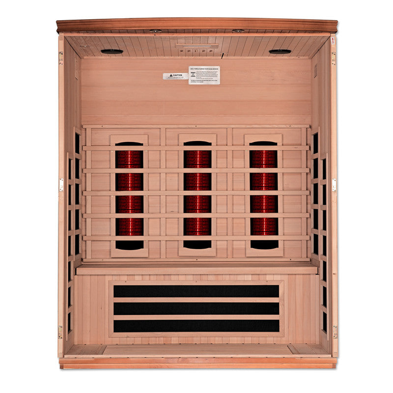 Dynamic Saunas Lugano 3-Person Full Spectrum  Near Zero EMF (Under 2MG) FAR Infrared Sauna (Canadian Hemlock)