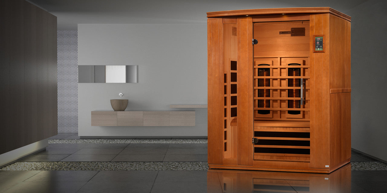 Dynamic Saunas Lugano 3-Person Full Spectrum  Near Zero EMF (Under 2MG) FAR Infrared Sauna (Canadian Hemlock)