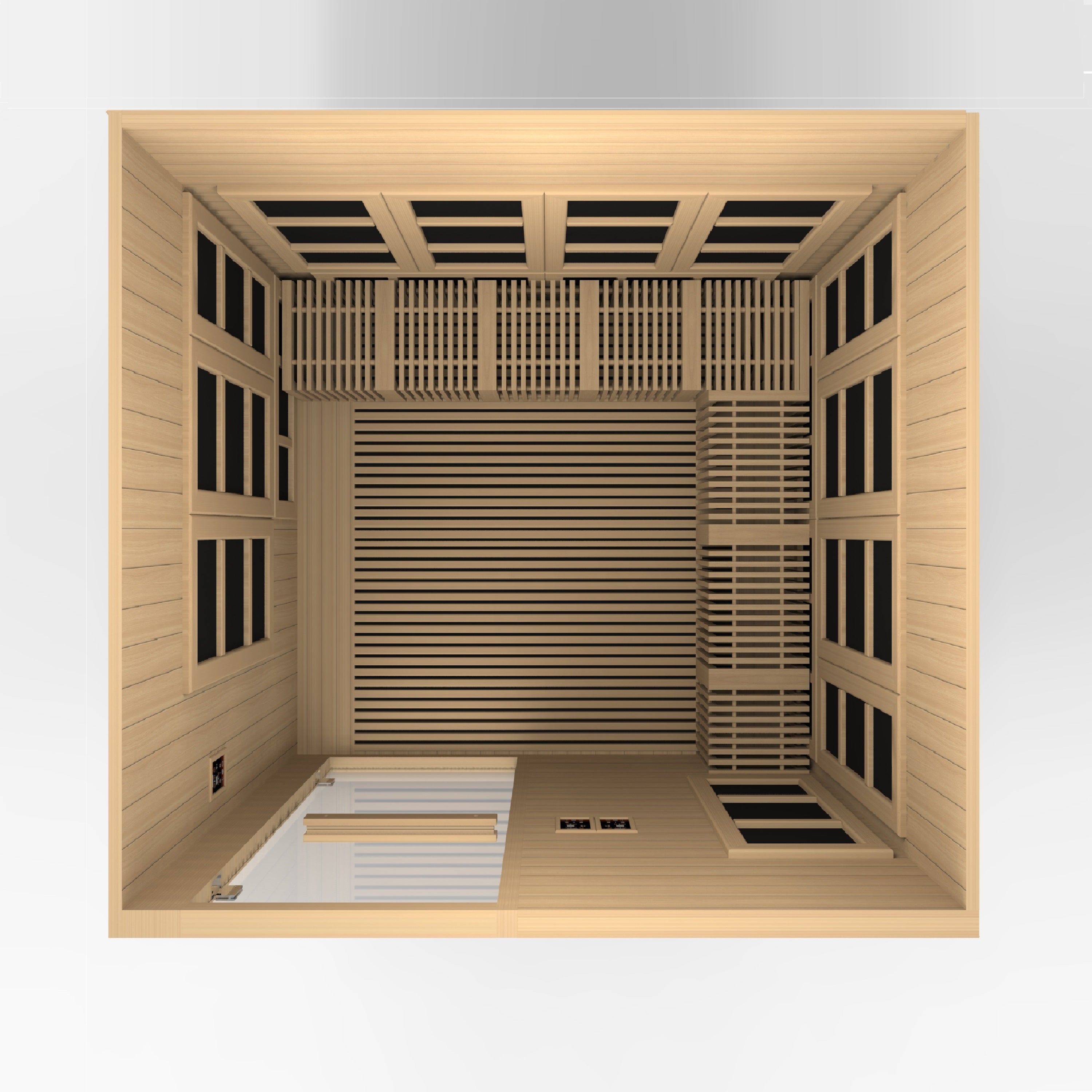 Golden Designs Catalonia 8-person indoor near zero EMF infrared sauna GDI-6880-02 with spacious interior and low electromagnetic field emissions for a safe and effective sauna experience