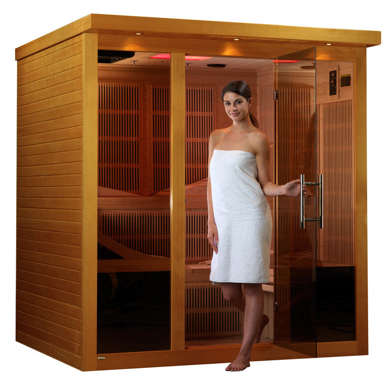 Dynamic Saunas Monaco 6-person Ultra Low EMF (Under 3MG) FAR Infrared Sauna (Canadian Hemlock)