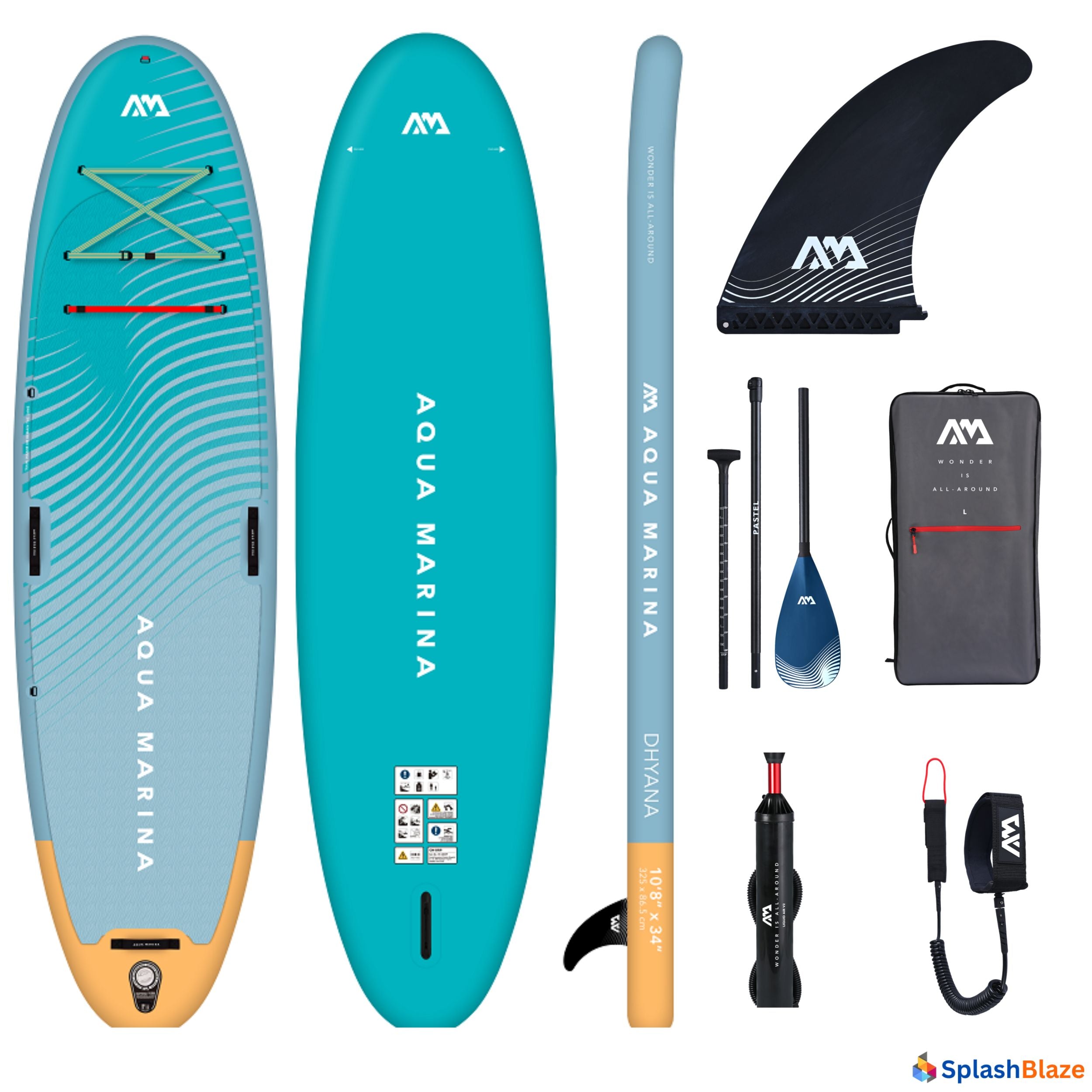 Aqua Marina Dhayana 10'8 Yoga & Fitness Inflatable SUP Board for a relaxing yoga and fitness experience on the water