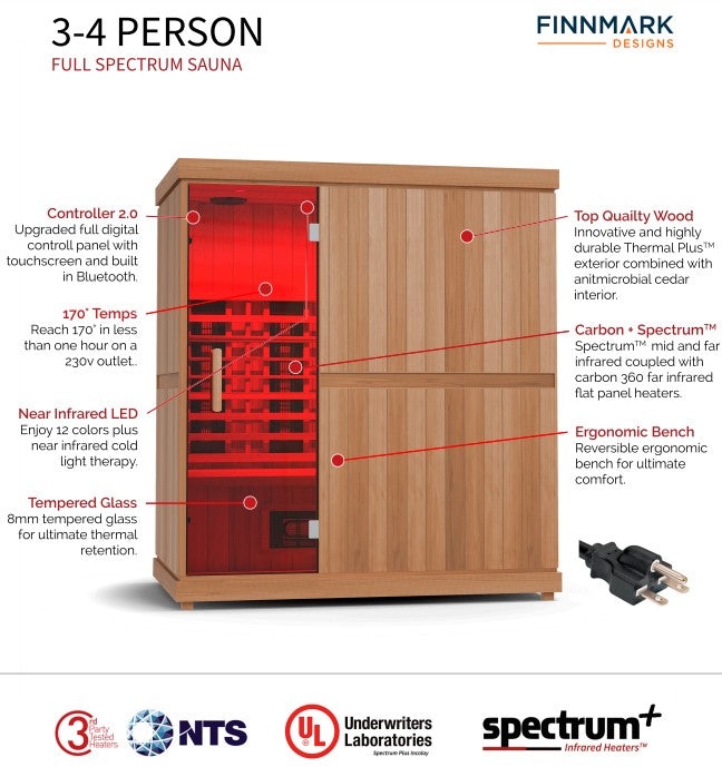 Full-Spectrum Infrared Sauna with Ergonomic Seating and Digital Control Panel