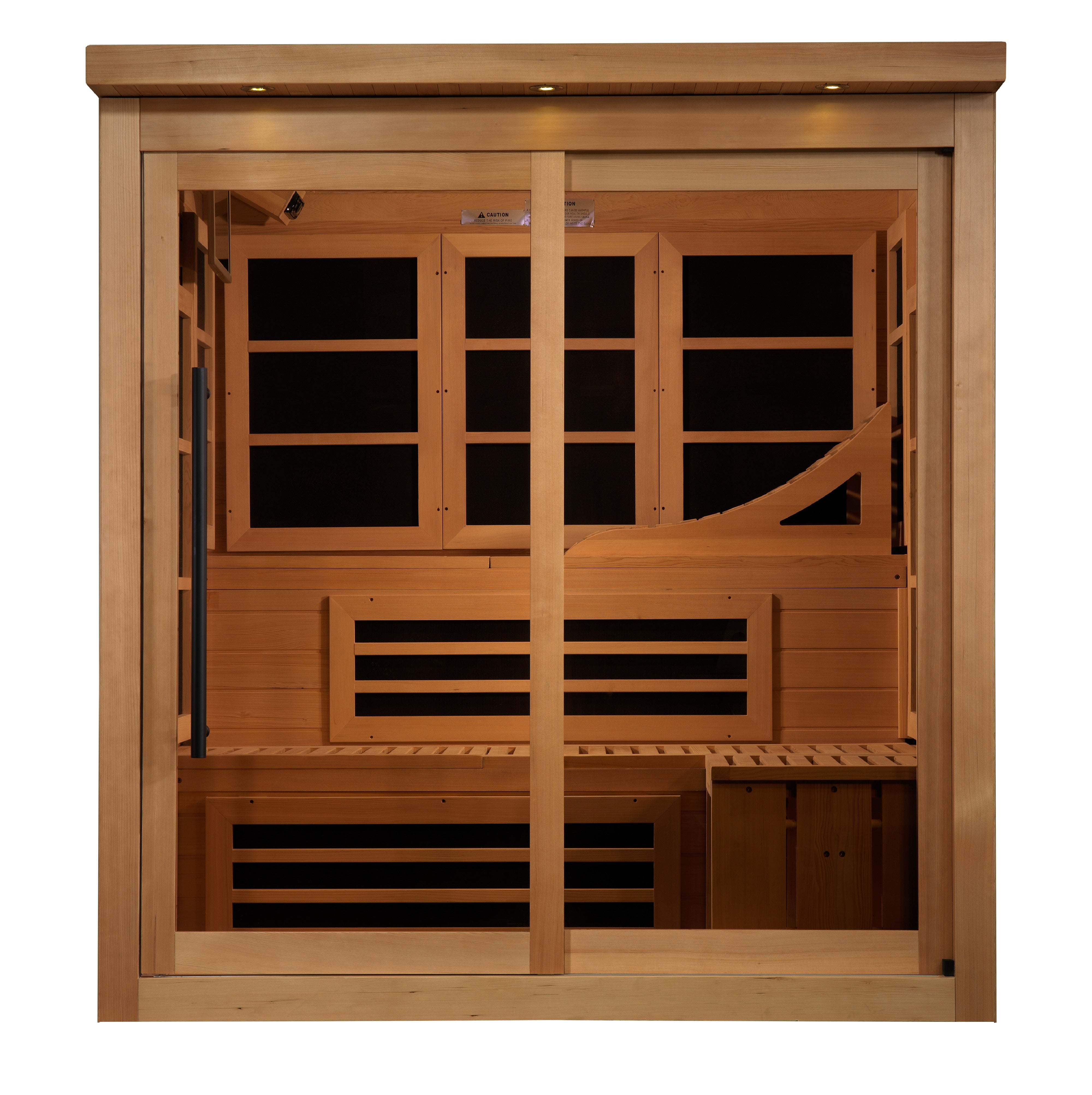 Spacious interior of the Golden Designs Monaco 6-person Infrared Sauna GDI-6996-02