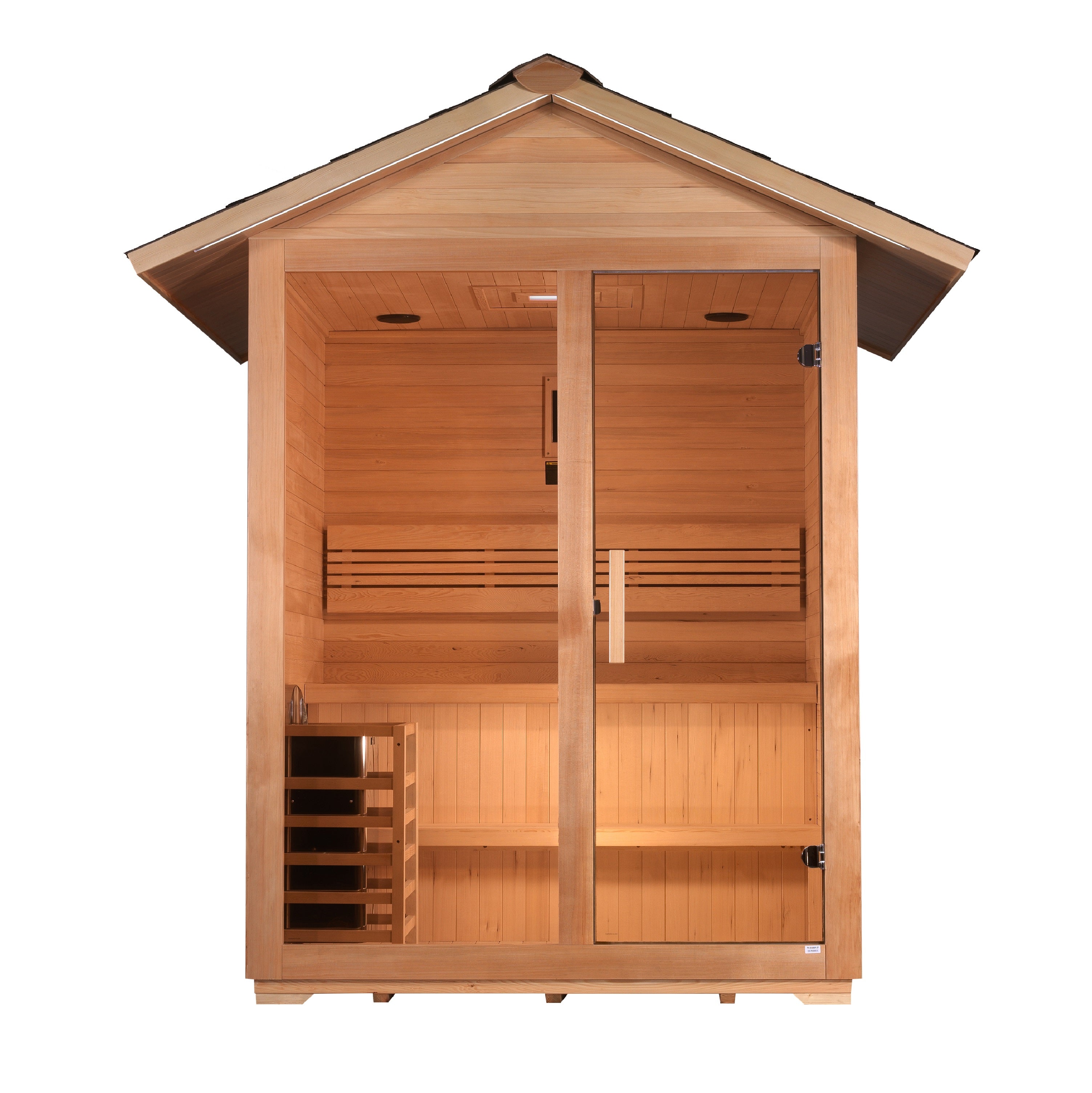 Spacious interior of Golden Designs Arlberg 3 Person Sauna