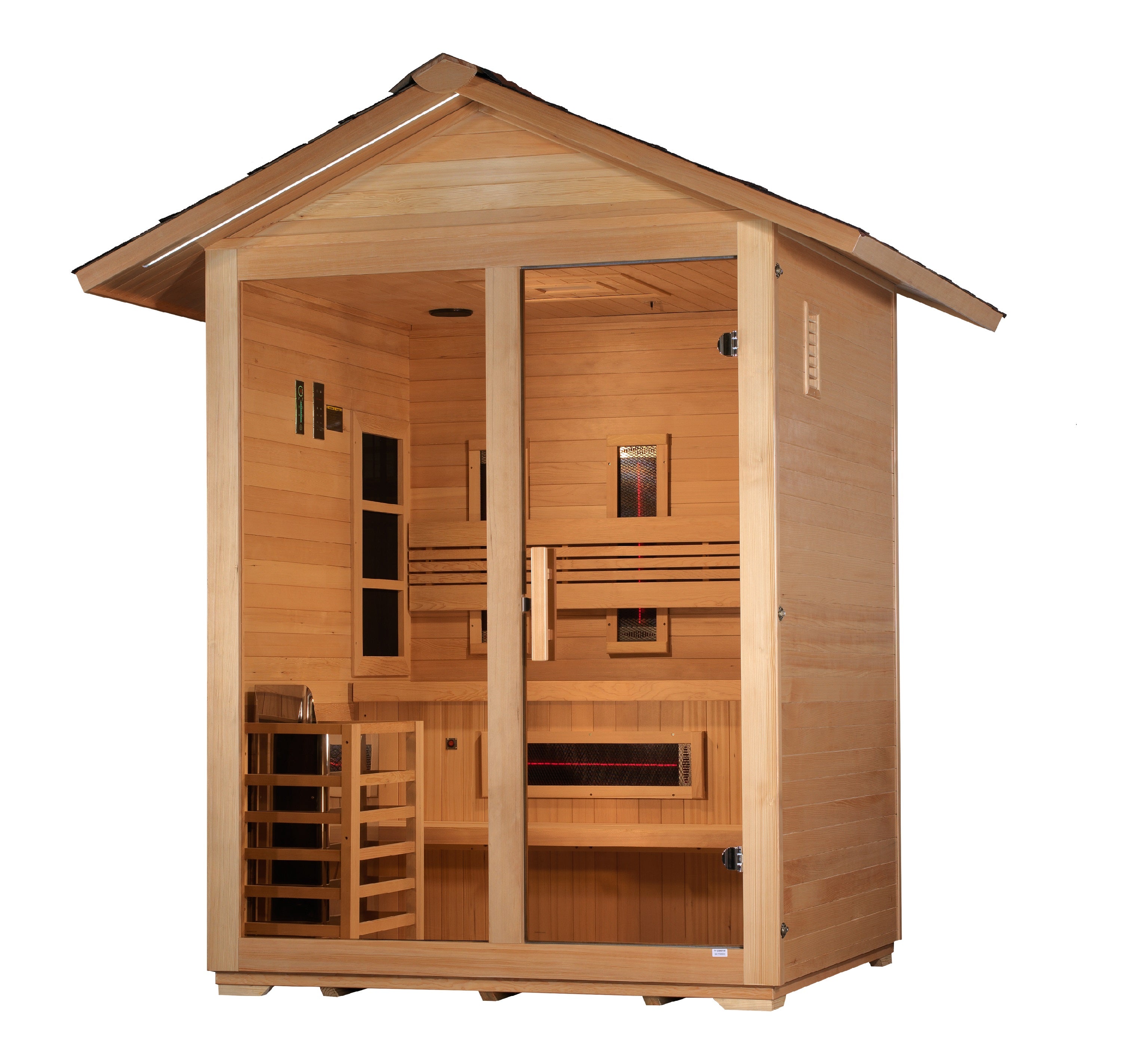 GDI-8123-01 Golden Designs Carinthia 3 Person Outdoor Sauna with Full Spectrum IR & Traditional Heat