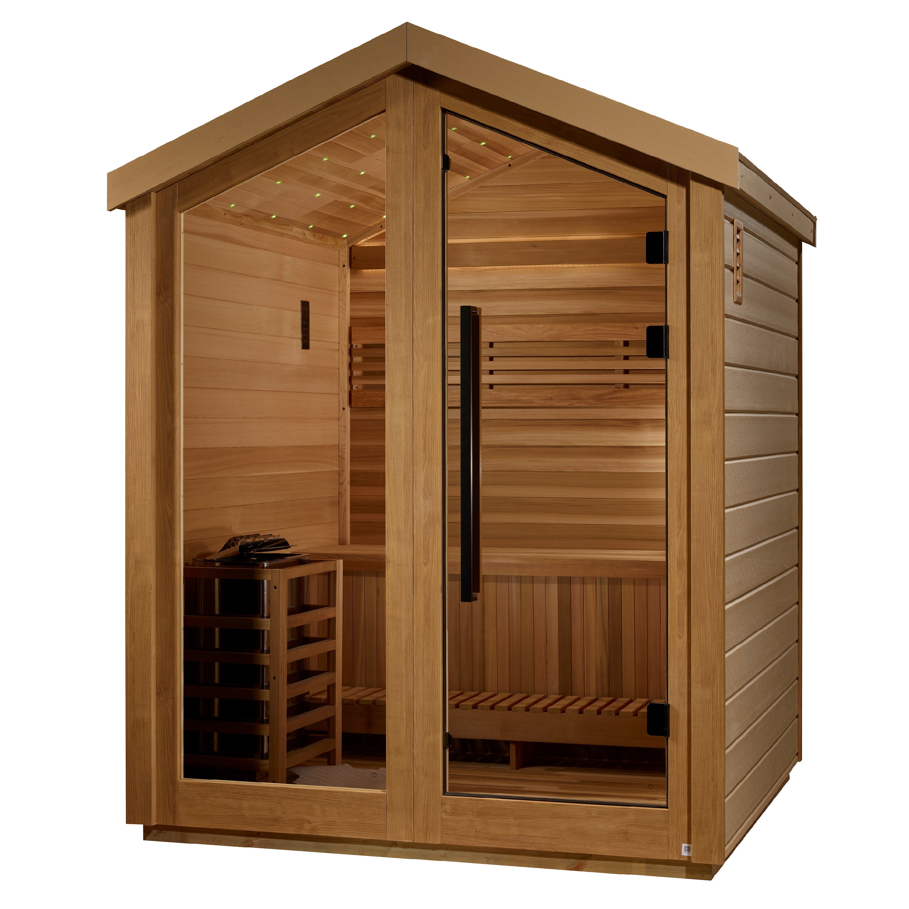 Golden Designs Savonlinna 3 Person Outdoor Traditional Sauna GDI-8503-01 with spacious interior and elegant design for a relaxing sauna experience in your outdoor space