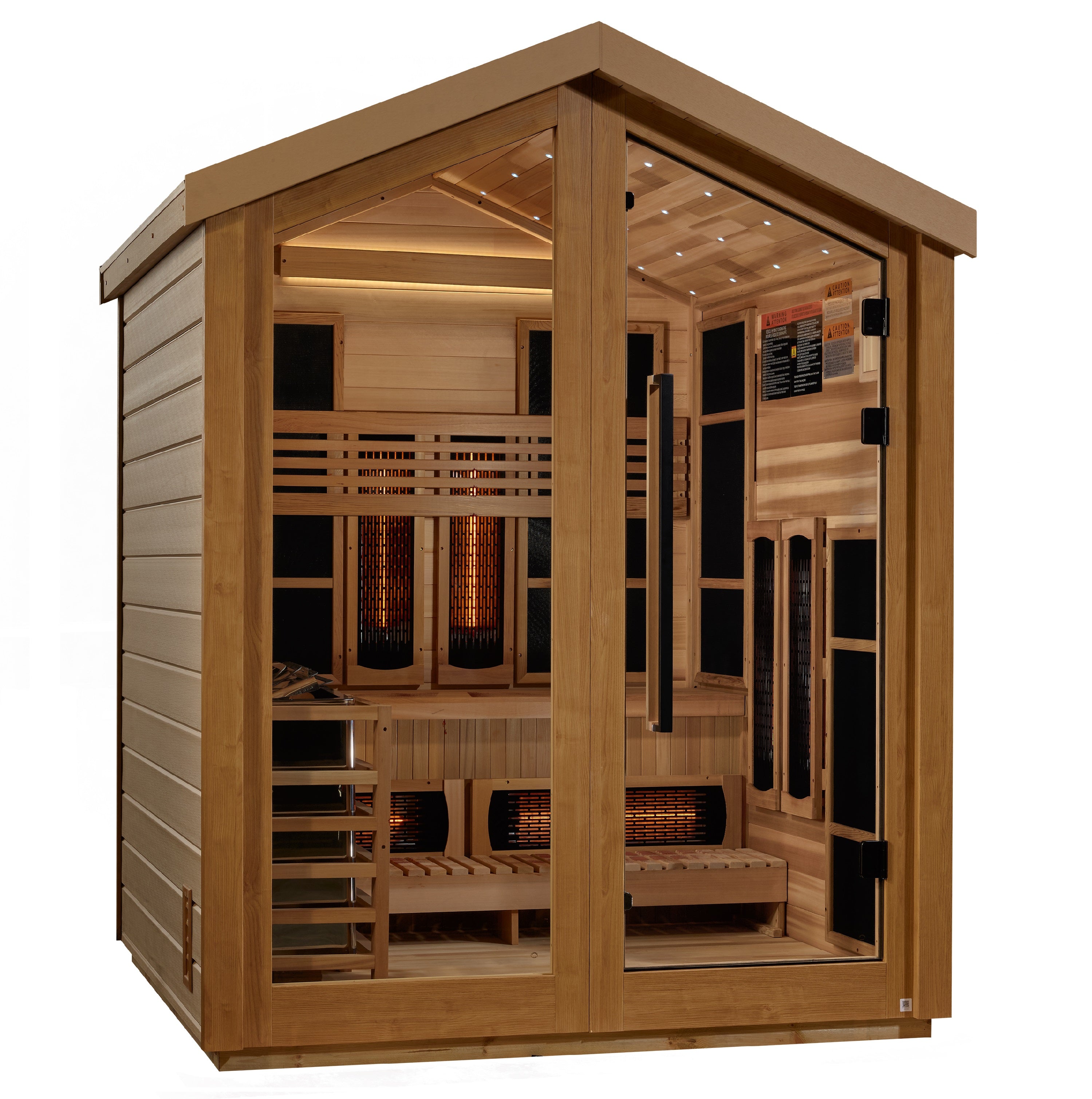 Luxurious 3 Person Outdoor Sauna with Hybrid Heating System and Eco-friendly Design