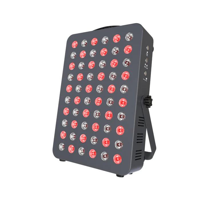 Red light therapy device Hooga Health HG300 shown emitting therapeutic light waves