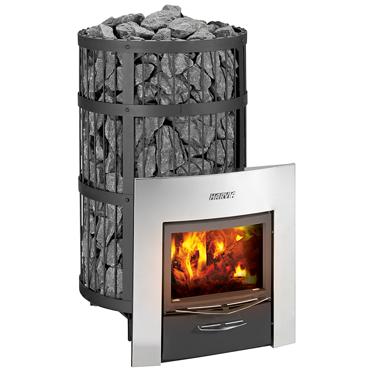 Harvia Legend 300DUO Series Wood Sauna Stove in Modern Interior