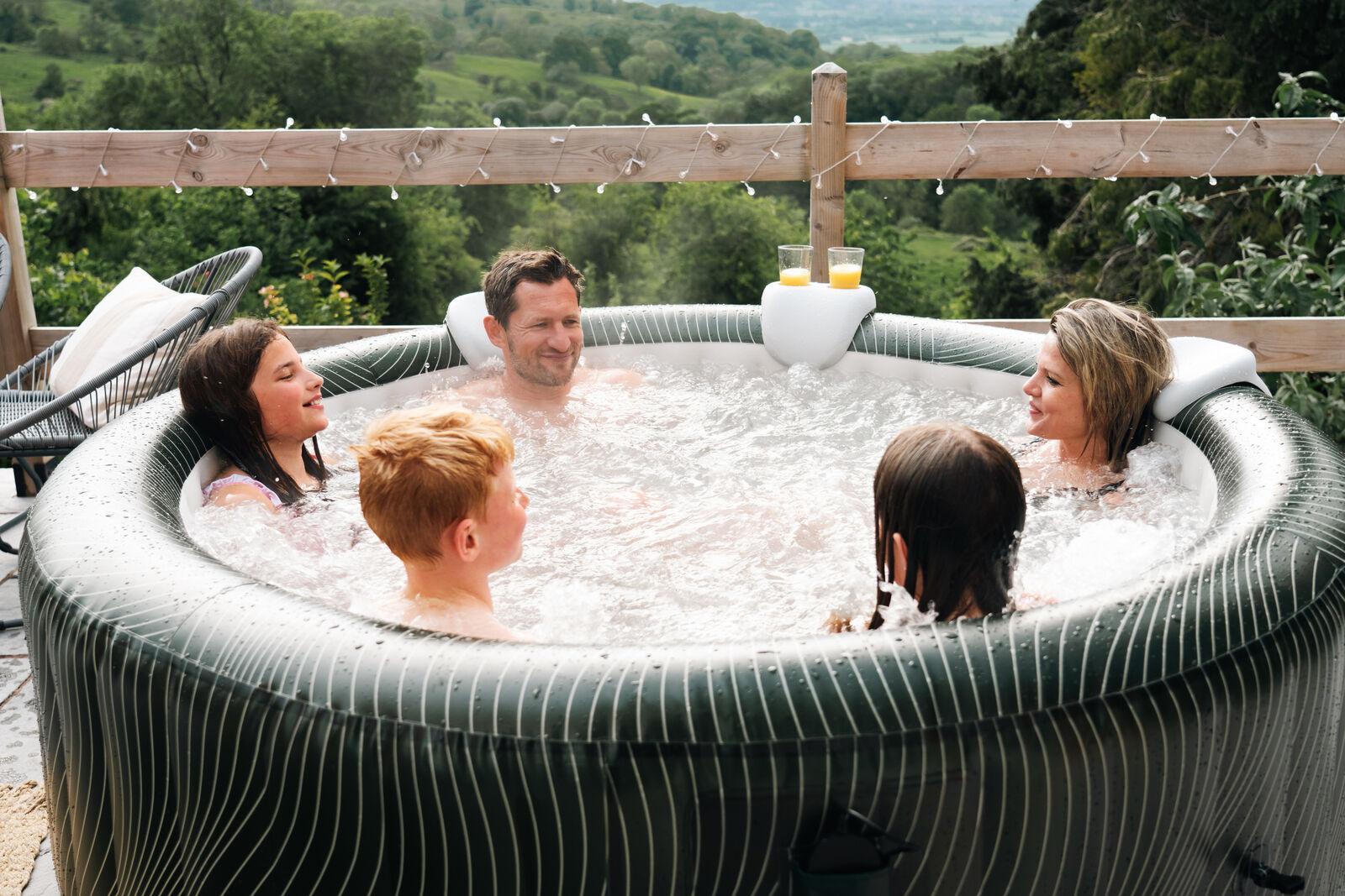 Spacious 6-person hot tub spa for outdoor relaxation