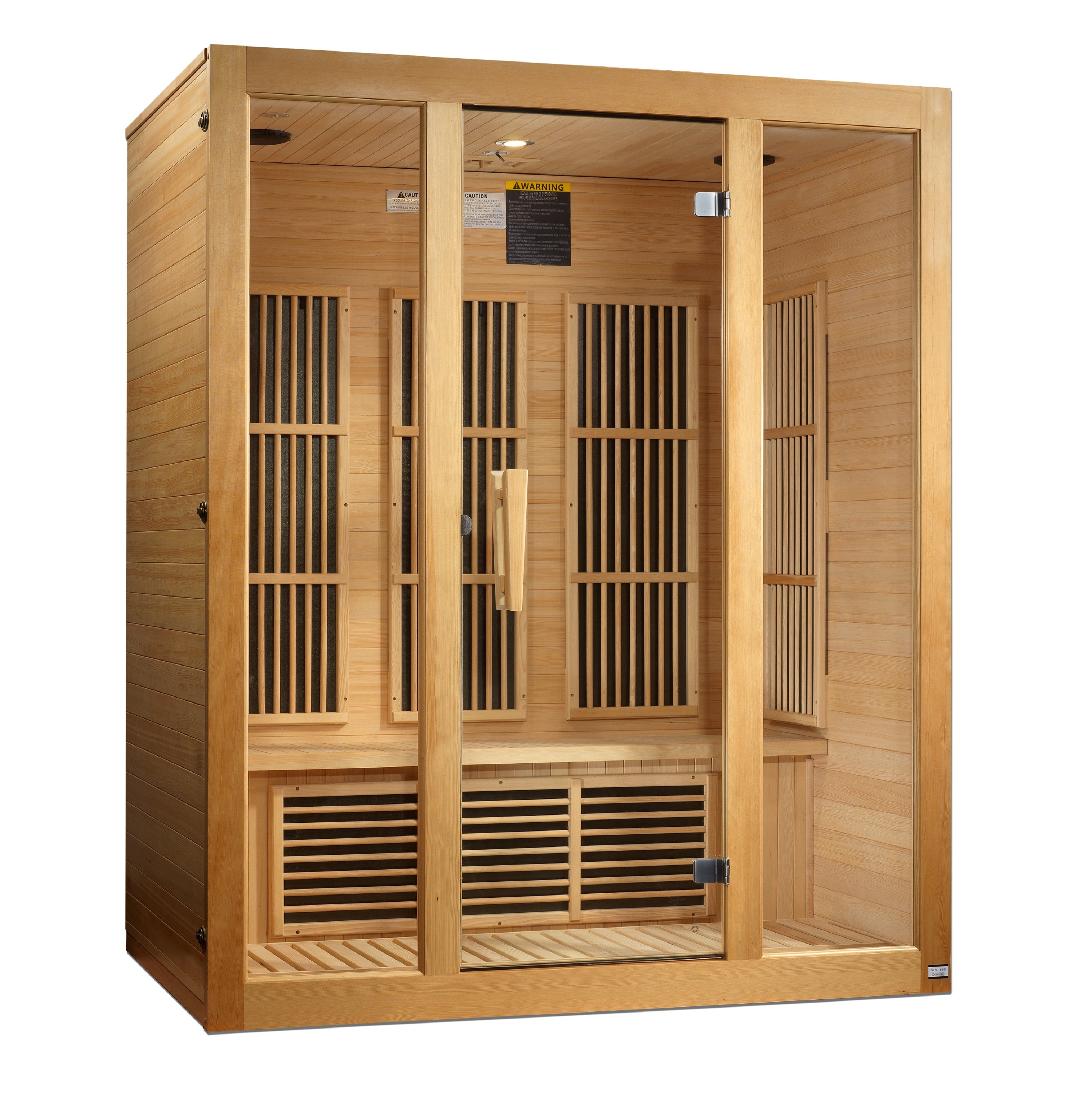 Three-person FAR infrared sauna made of Canadian Hemlock with low EMF