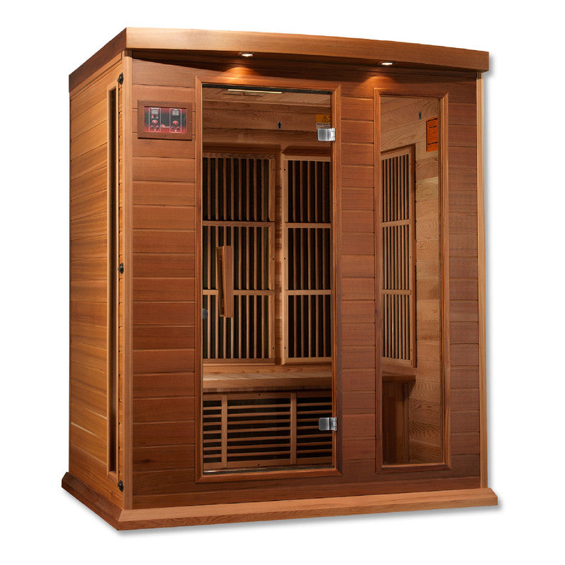 Maxxus Sauna 3-Person Low EMF (Under 8MG) FAR Infrared Sauna (Canadian Red Cedar)
