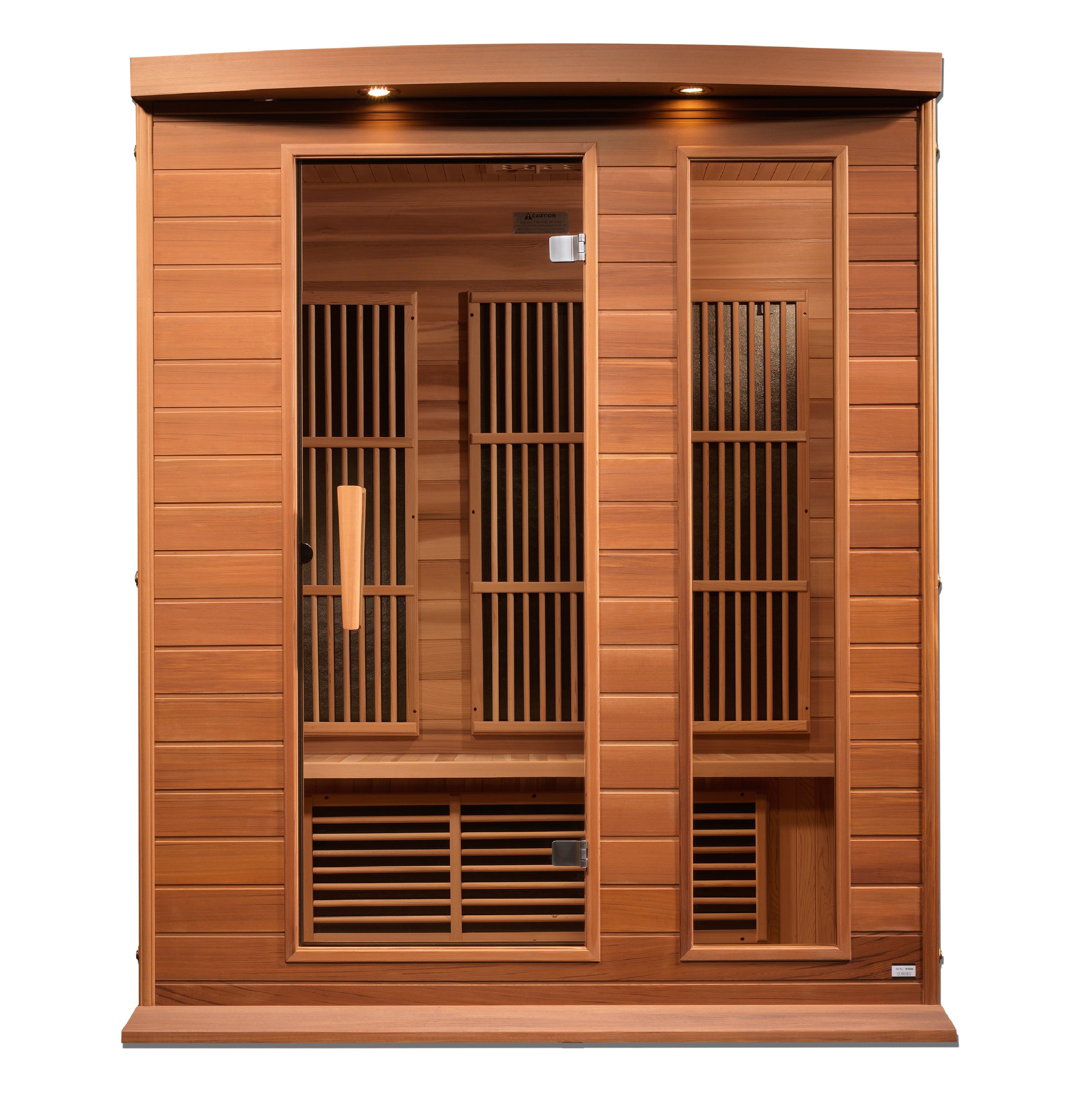 Three-person low EMF FAR infrared sauna in Canadian red cedar