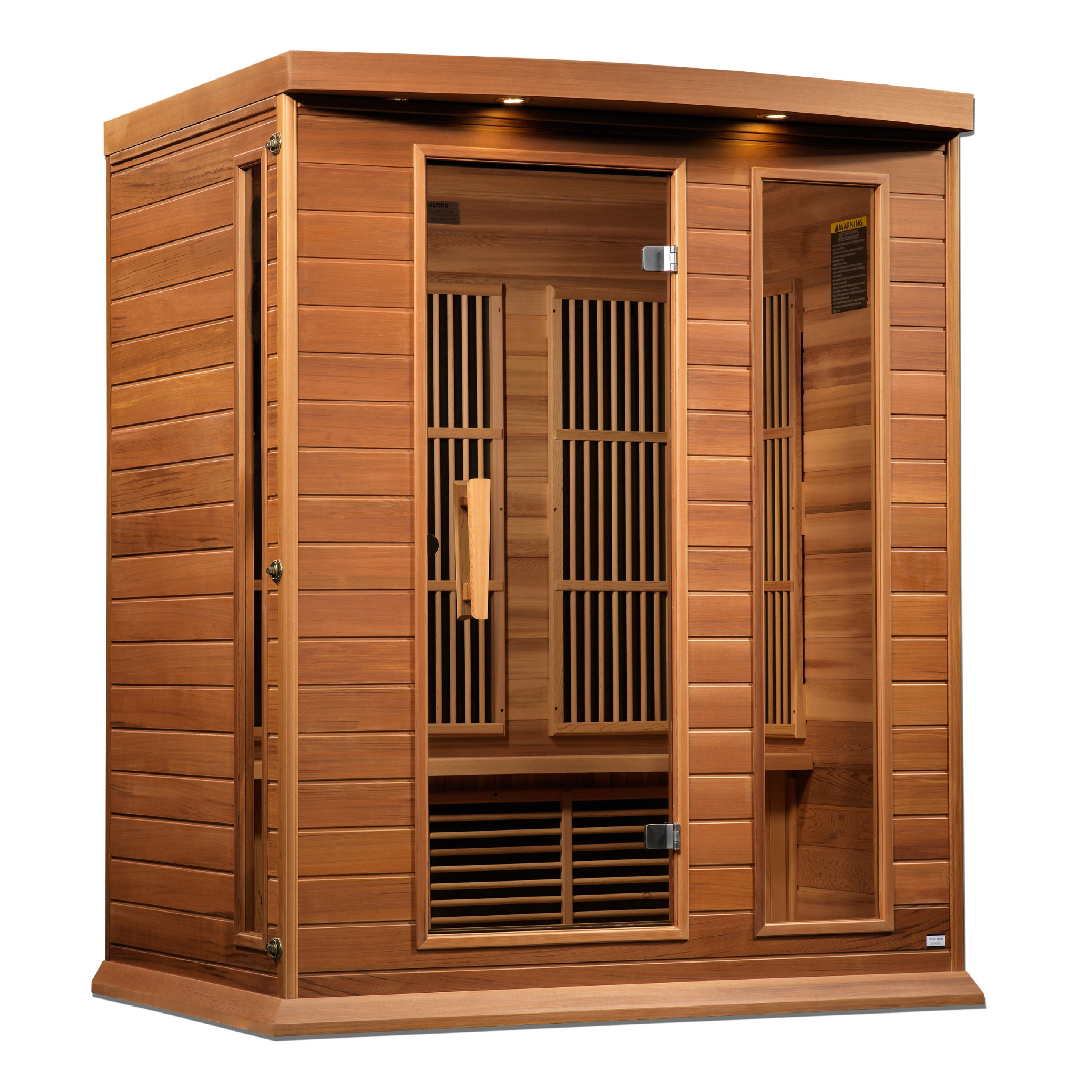 Three-person low EMF FAR infrared sauna made with Canadian red cedar