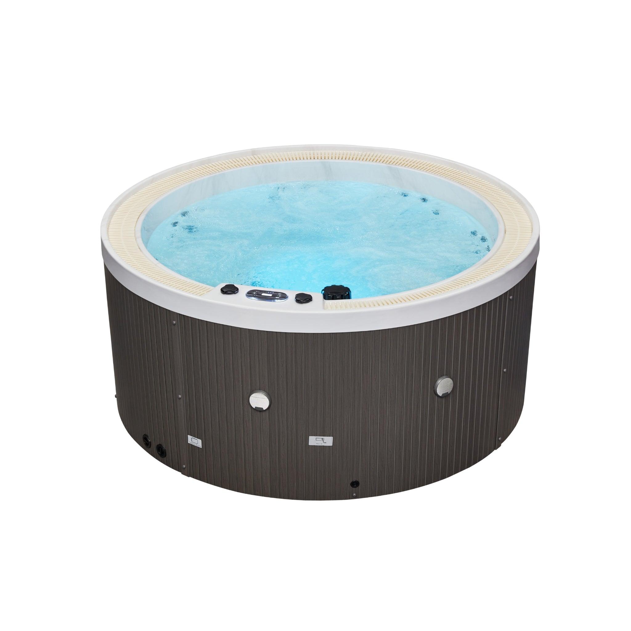 Oscar 6-Person 52 Jet Round Hot Tub with Cloud Gray Interior and Bluetooth