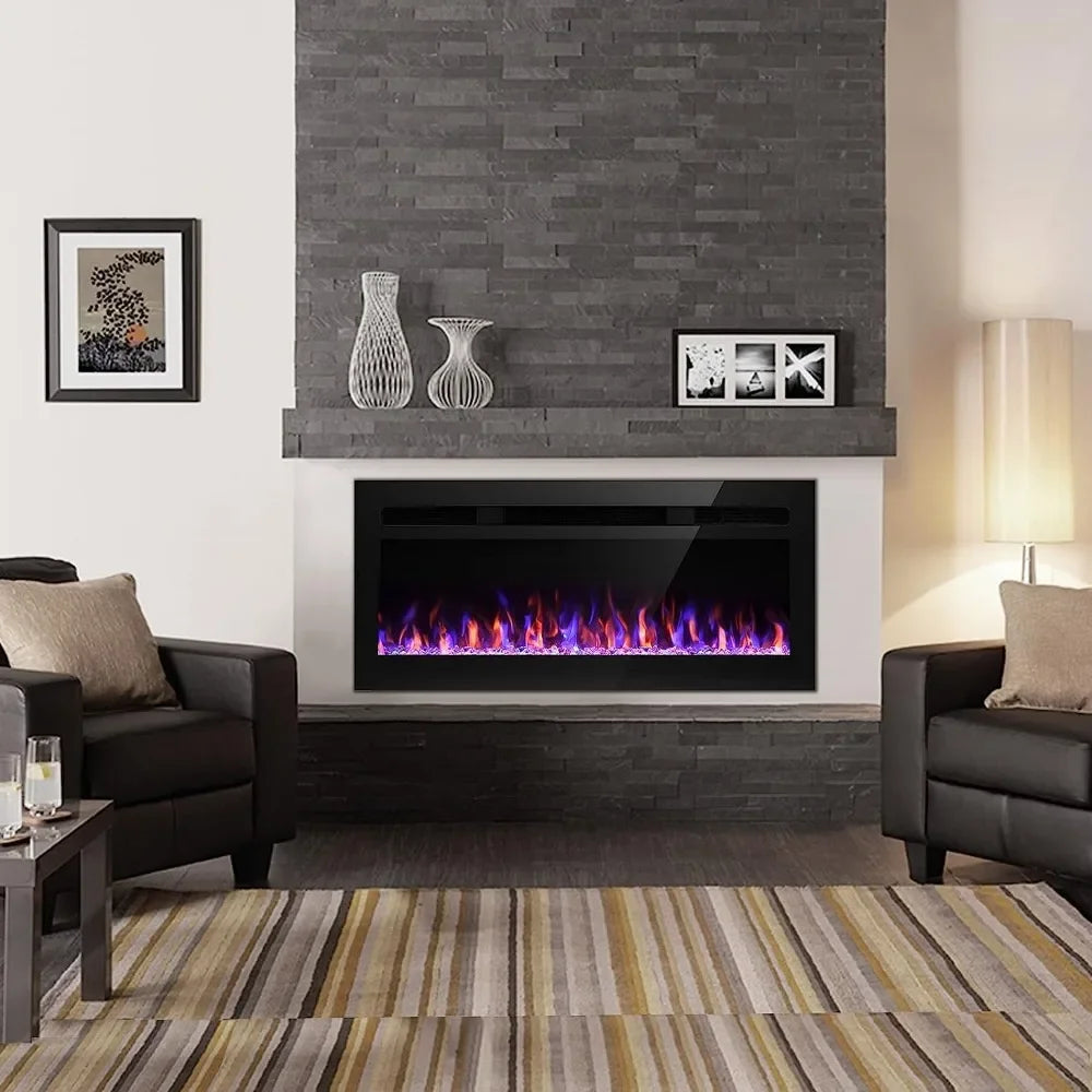 Electric Fireplace, Wall Mounted - 50 Inches (2023 Edition)