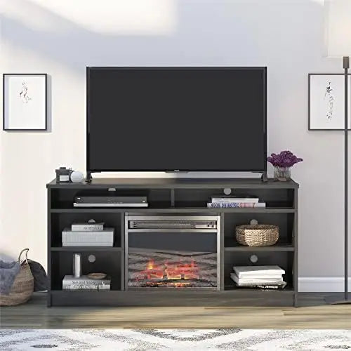Electric Fireplace with TV Stand and 6 Shelves – 65 Inches