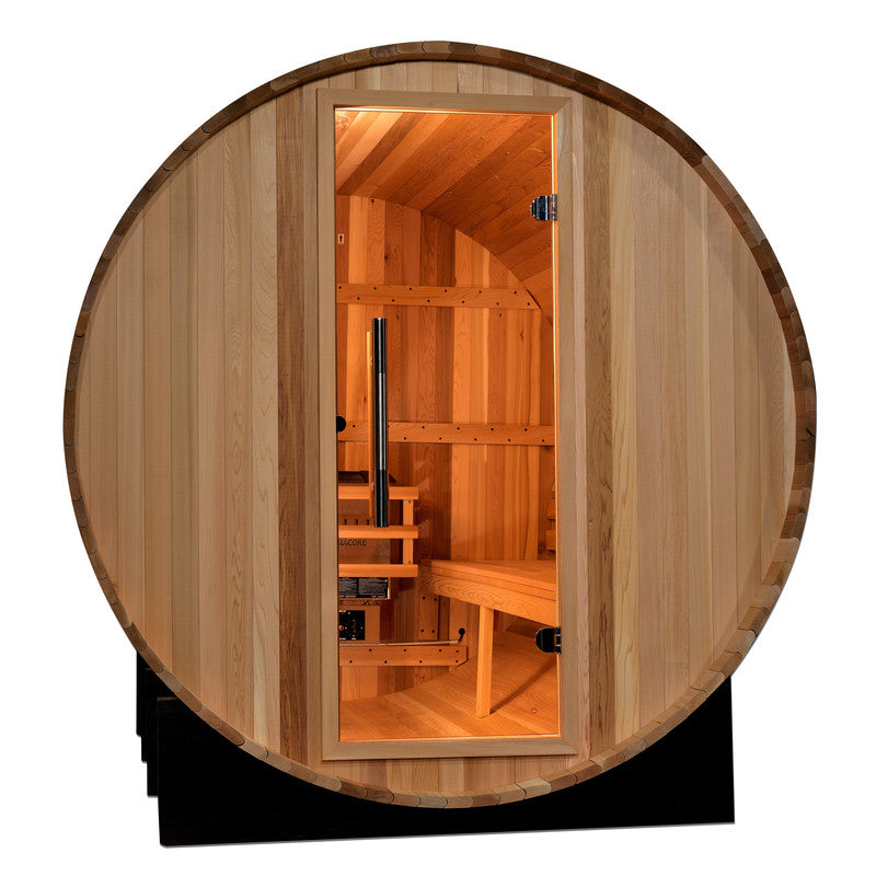 Golden Designs Marstrand Edition 6 Person Traditional Barrel Steam Sauna - Canadian Red Cedar