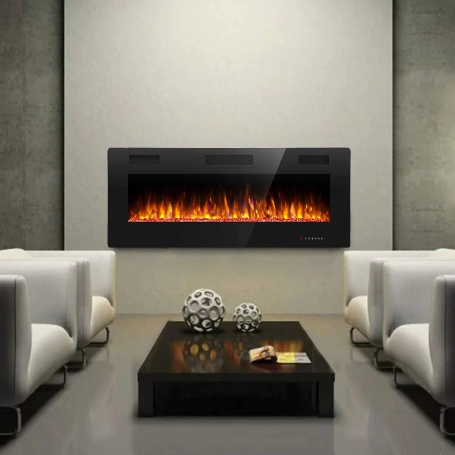 Electric Fireplace, Wall Recessed & Wall Mounted – 42 Inches