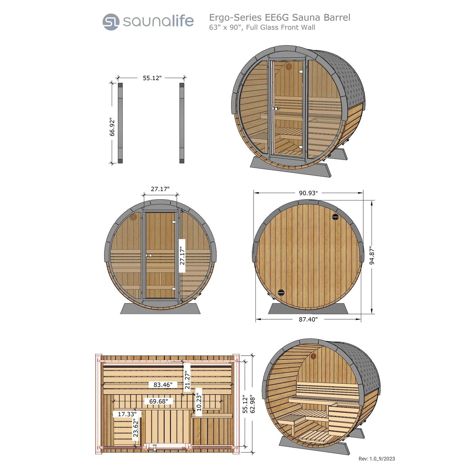  Relax and unwind in the spacious 4 person outdoor barrel sauna