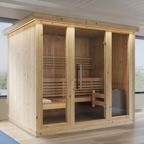 Spacious and luxurious SaunaLife 4-6 Person X7 Indoor Home Sauna from the XPERIENCE Series offers an immersive and relaxing sauna experience for your home