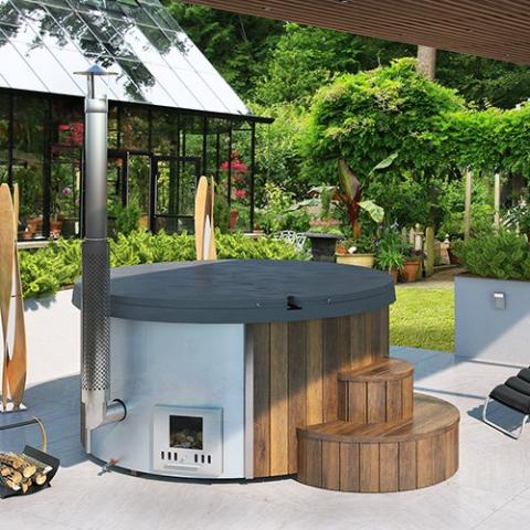 SaunaLife Model S4N Wood-Fired Hot Tub Up to 6 Persons