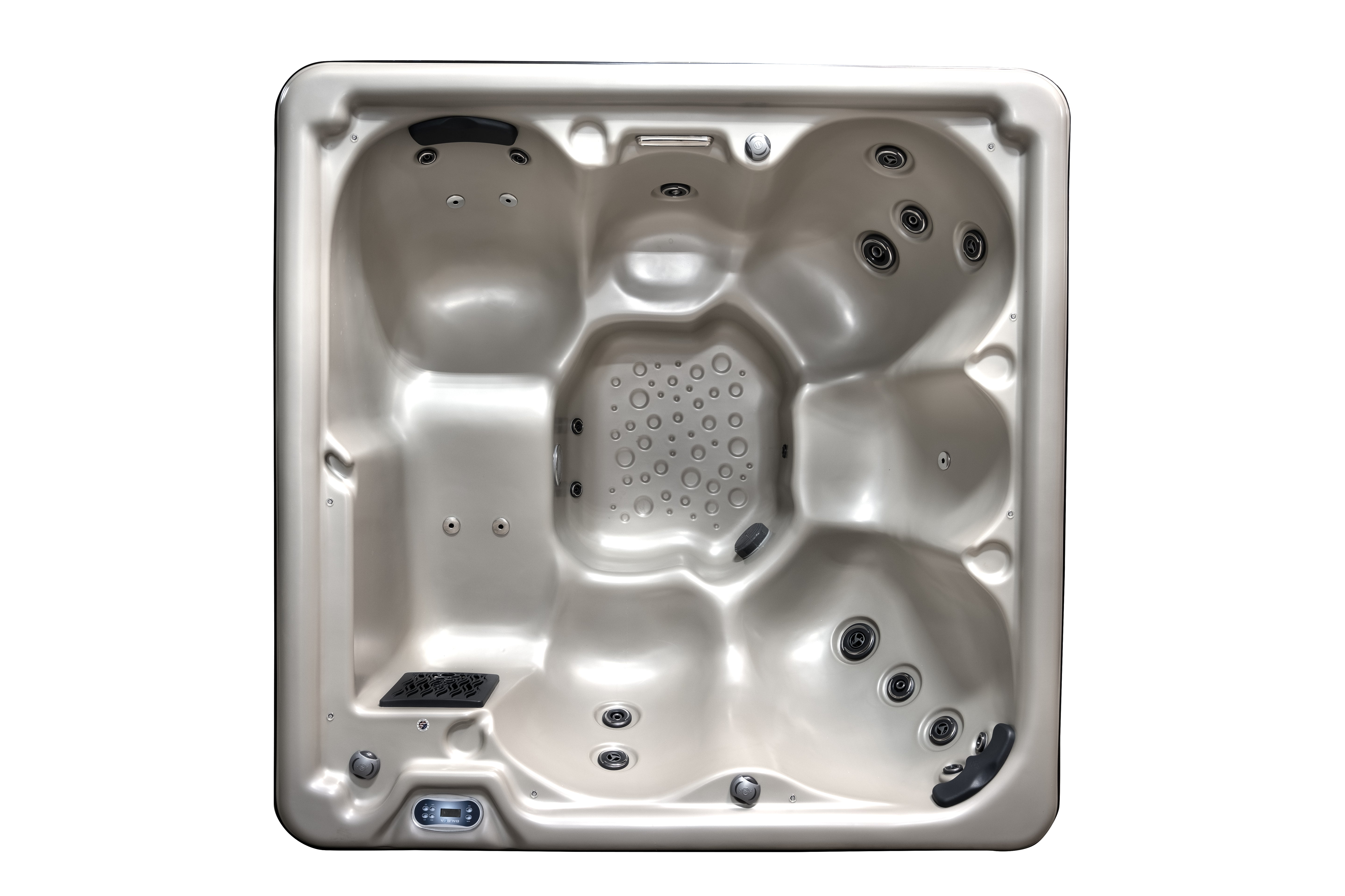 Relaxing in the luxurious Cyanna Valley Supreme PNP 6-Person 21-Jet Square Hot Tub Spa with Ozonator