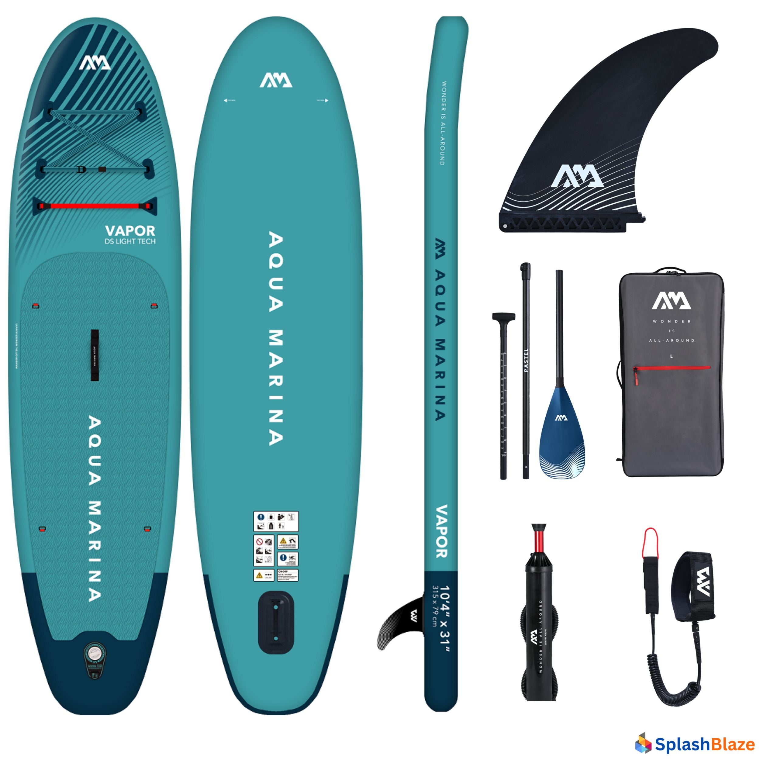 Aqua Marina Vapor 10'1 Budget Inflatable SUP Board on calm ocean waters with mountains in the background