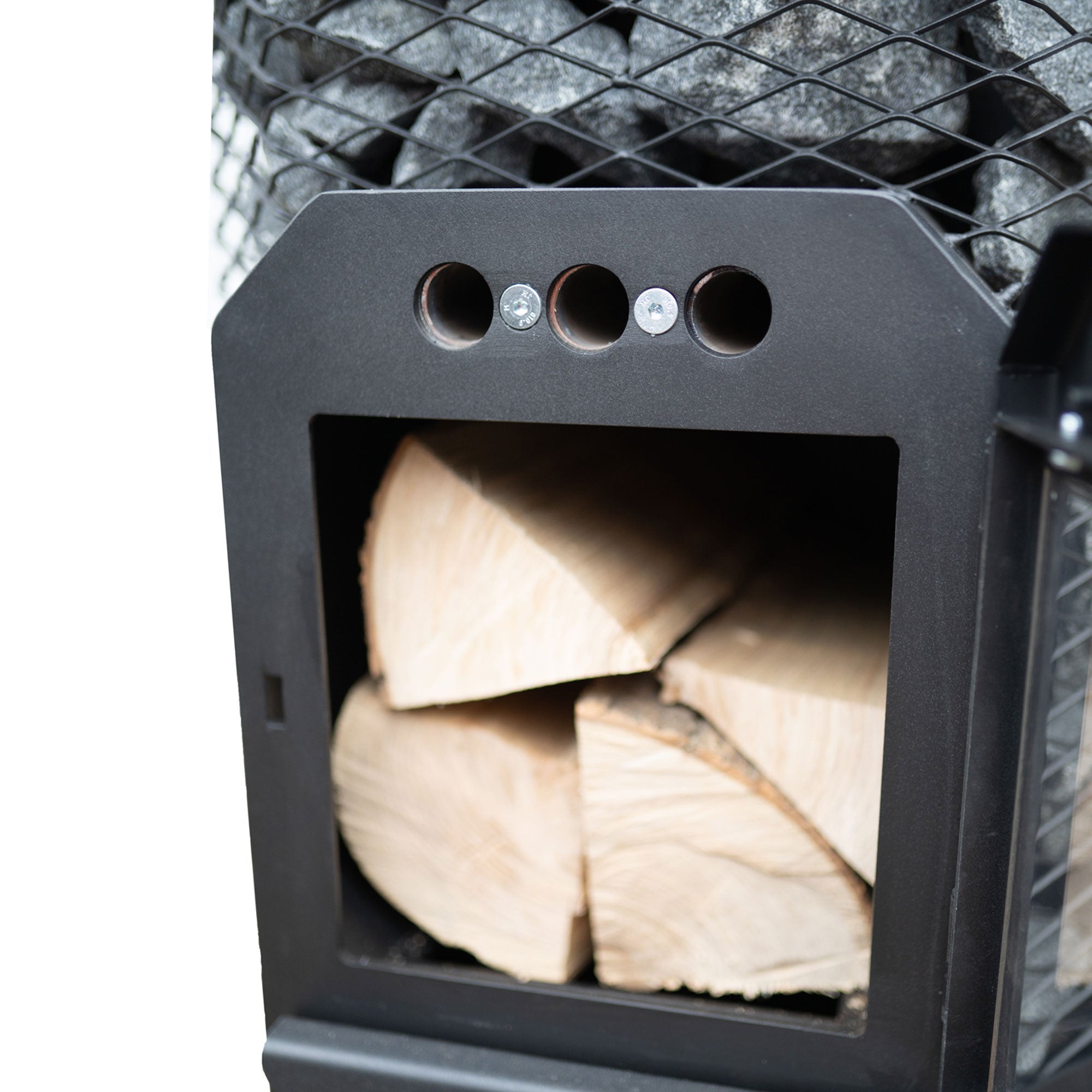 Cozy Heat O Thru-Wall Sauna Stove designed for efficient heating