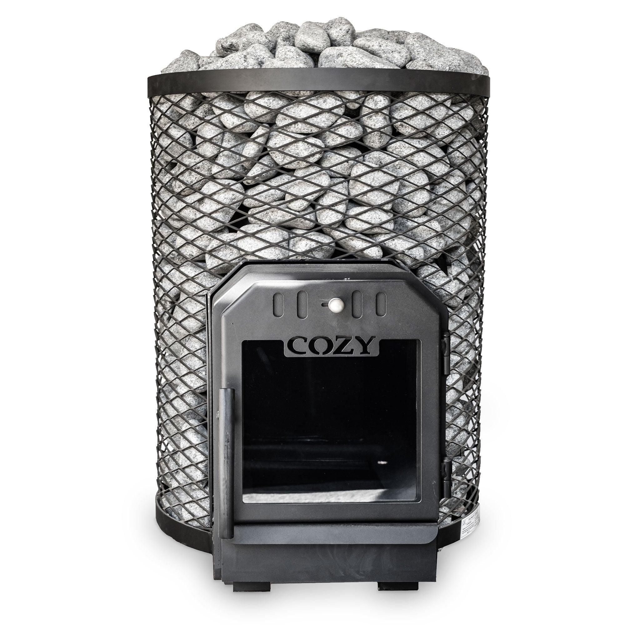 Cozy Heat O Thru-Wall Sauna Stove, a modern and efficient heating solution for sauna enthusiasts