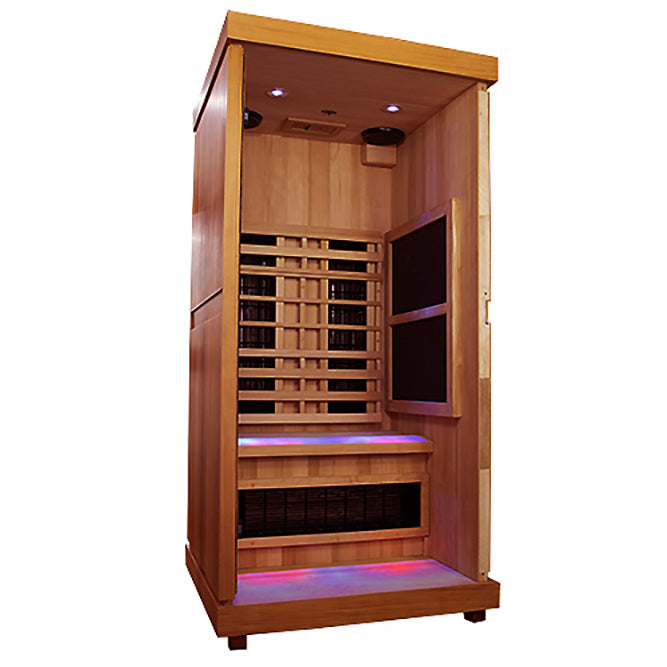  Carbon fiber heating elements in Finnmark FD-1 Full-Spectrum 1 Person Infrared Sauna