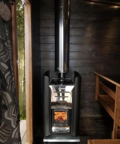 Harvia M3 Wood Burning Sauna Stove featuring durable construction, efficient heat distribution, and easy operation for enjoyable sauna sessions