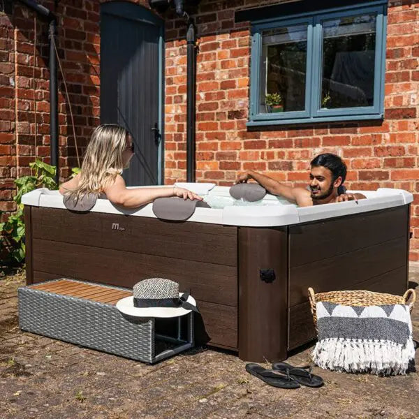 Luxurious Mspa Frame Series Tribeca hot tub spa with OLED touch screen and anti-icing system for outdoor relaxation and entertainment