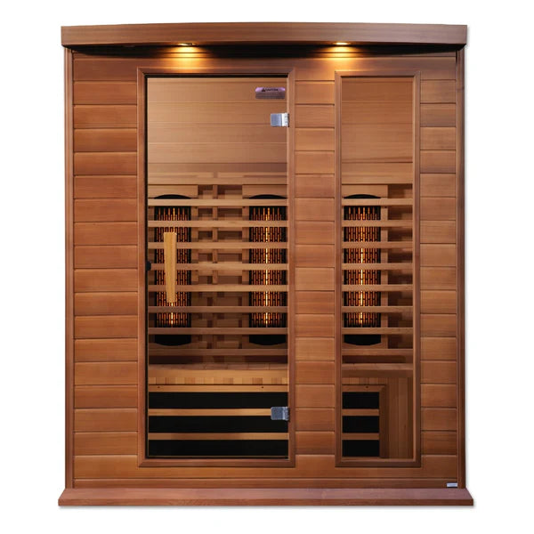 Three-person full spectrum near zero EMF FAR infrared sauna made of Canadian red cedar