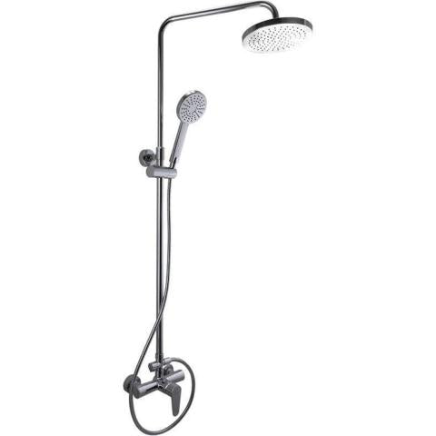 Spacious and luxurious SaunaLife Barrel Shower Model R3 with bench