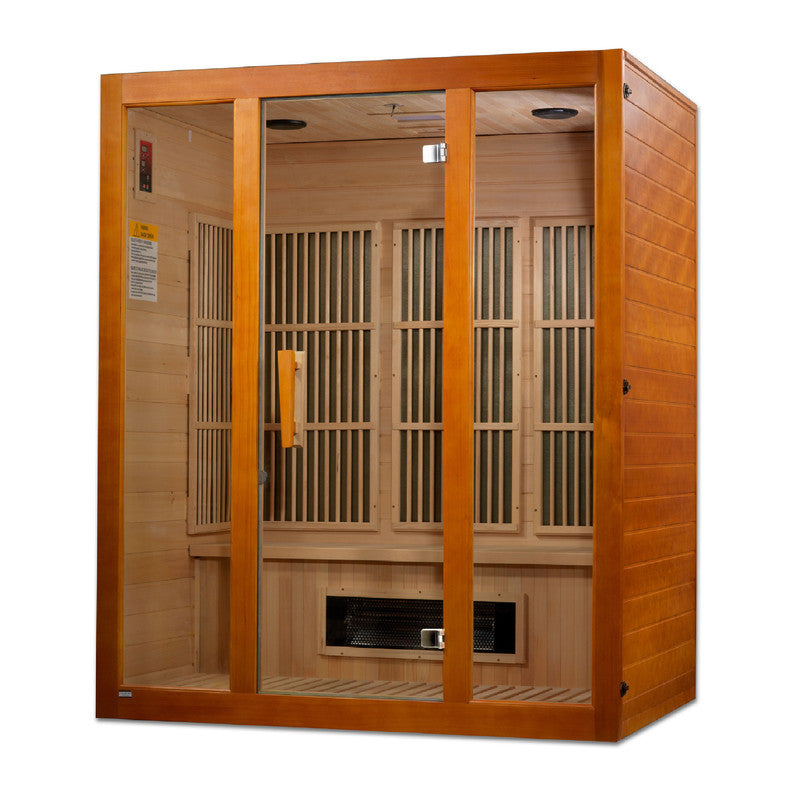 Maxxus Sauna 3-Person Corner Low EMF (Under 8MG) FAR Infrared Sauna (Canadian Hemlock)