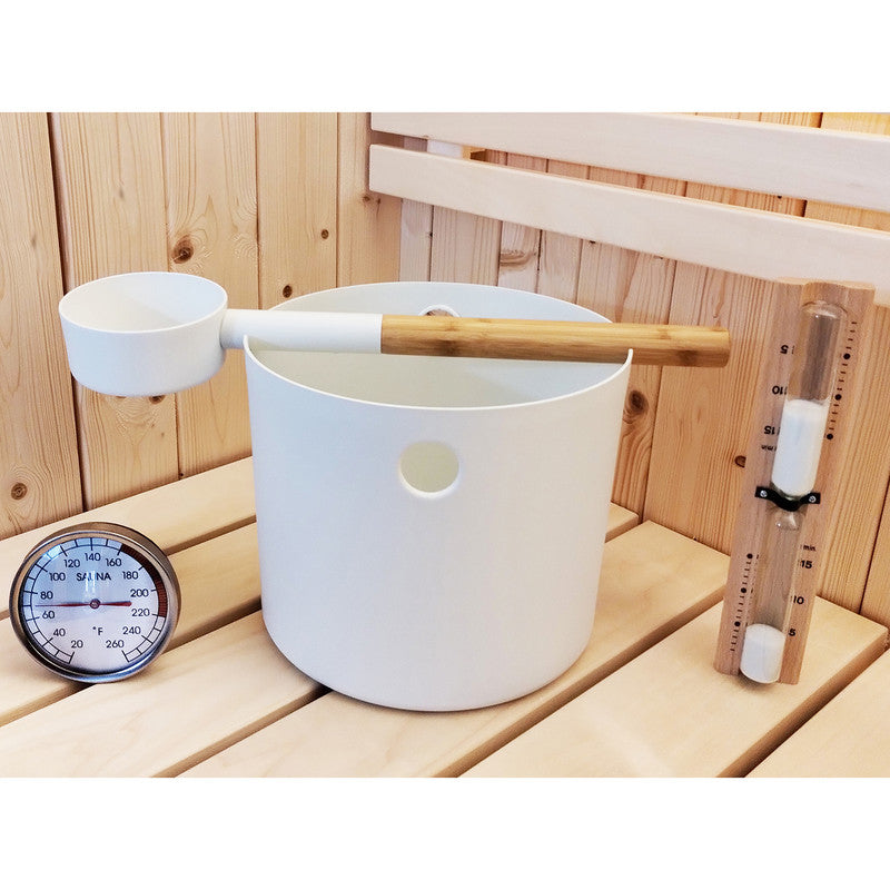Bucket and Ladle Package 2 Timer, Thermometer w/Premium Bucket & Ladle - Sauna Accessory Package